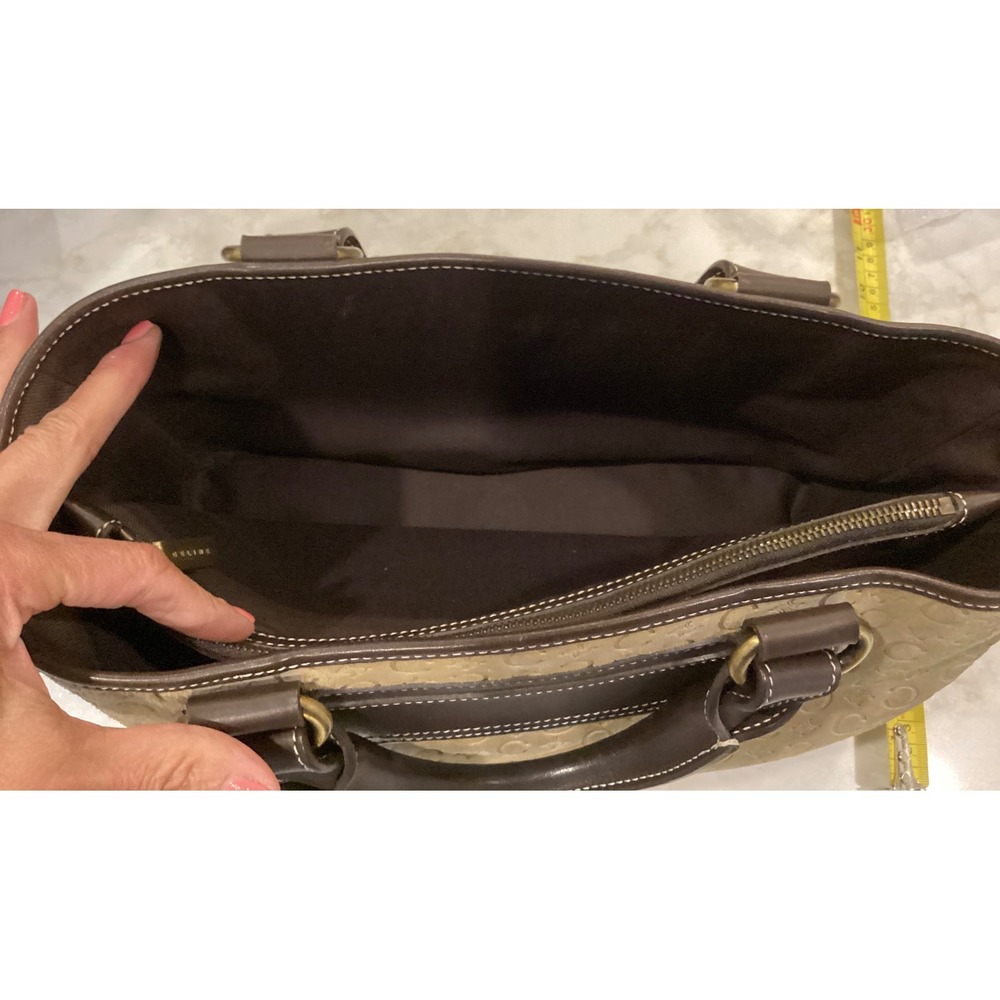 Celine Macadam Logo Print Boston Satchel Top Handle Bag Designer Purse - Picture 15 of 16